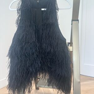 Elizabeth and James Black Feathered Vest